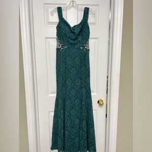 Long Green Lace Dress
